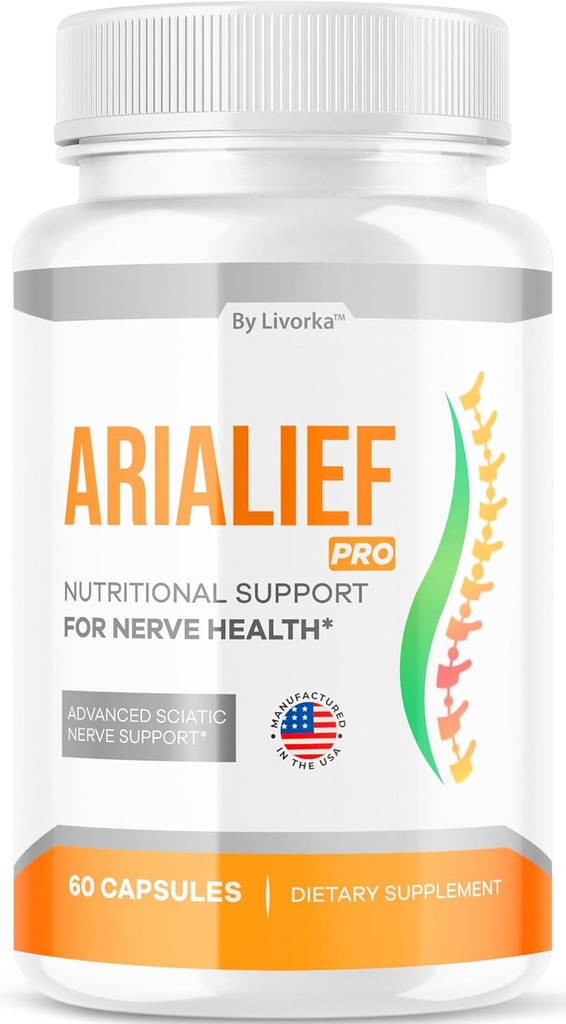 LIVORKA Arialief Pro Capsules for Sciatica, Arialeaf Apoyo Nutricional para la salud nerviosa, Arialeaf Prime Palm Sciatica, Aria Leaf Primepalm Aria LIEF Vitamina, 1 Mes