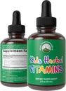 Vitaminas infantiles de hierbas. Niños líquidos Herbal Multivitamina. Sin sabor a bitter. Sugar Free 14-in-1 Vegan suplemento gotas para niños pequeños, niños, adolescentes. mezclados en agua que ni siquiera probarlo