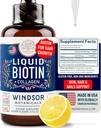 Biotina líquida para el crecimiento del cabello Collagen - Biotin Liquid 10,000mcg Collagen 5,000mcg Extra Strength Liquid - Liquid Collagen and Biotin Drops for Hair Growth - Biotin and Collagen Drops for Women - 2oz