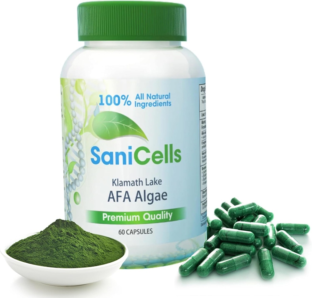 TROYA Sani Cells AFA Blue-Green Algae Capsules ← Stem Cells Orgánica Superalimentaria Silencioso Apoyo Energía, Claridad Mental y Detoxificación TEN Celulas Madre Joint Support & Muscle Pain - Immune System Support
