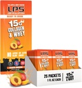 LPS Liquid Collagen &amp; Whey Protein Supplement - Non-GMO Drink, Sugar-Free - Promotes Healthy Skin &amp; Hair for Men &amp; Women, Peach Mango, Single Serve (25 Packets)