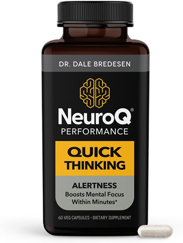 LifeSeasons NeuroQ - Quick Thinking Supplement Pills - Boosts Alertness + Supports Mental Focus - L-Theanine Caffeine L-Tyrosine ' Beta-Alanine (60 Capsules)