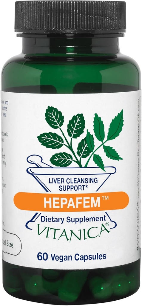 Vitanica Hepafem, Liver Cleansing Support, Vegan/Vegetarian, 60 cápsulas