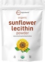 Micro Ingredientes Pólvora orgánica de girasol Lecithin, 1 libra, cultivada sostenible, prensada en frío, rica en fosfatilcolina y proteína, haciendo vitaminas lipomal C, Suplemento de lactancia, no GMO