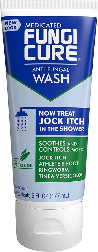FungiCure Medicated Anti-Fungal Jock Itch Wash - Treat Jock Itch en la ducha- 6 Fl Oz (Pack de 2)