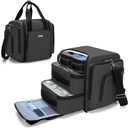 BAFASO gran organizador de botellas con 4 bolsas extraíbles internas, bolsa de medicina viene con el cuero cabelludo (BAG ONLY), negro