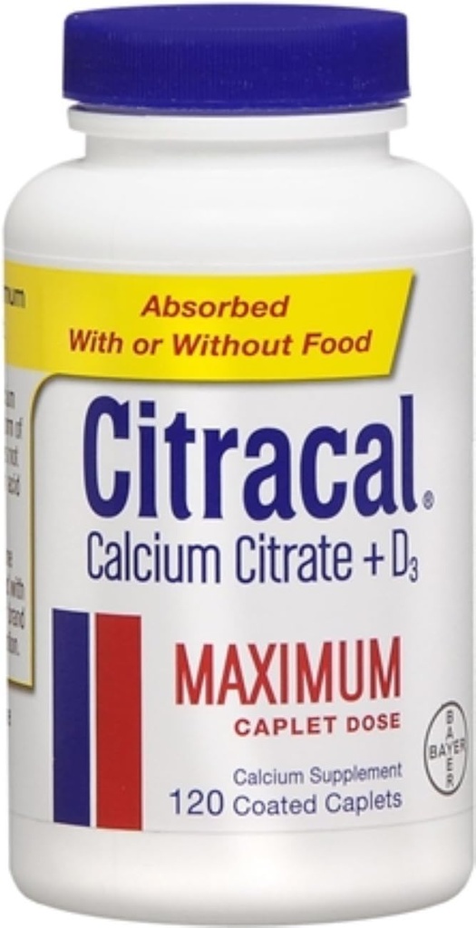 Citracal Máximo Más D3 Citrato de calcio, 120 Cuenta (Pack de 2)