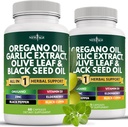 NUEVA AGE Oregano Aceite Ajo Extracto Hoja de oliva con Astragalus - Suplemento para Mujeres y Hombres - 120 Conde