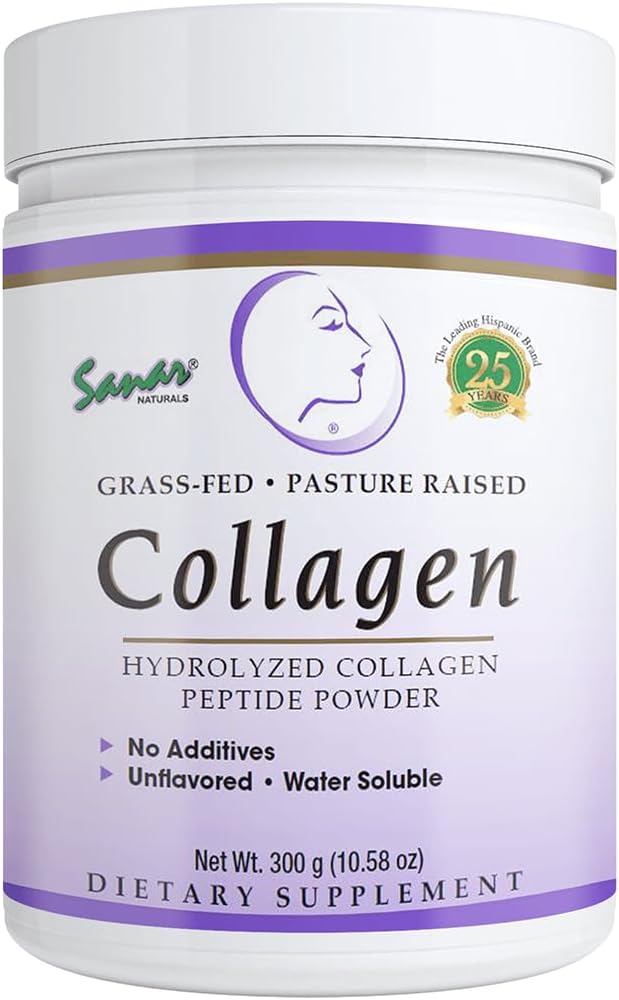Peptides de Collagen Sanar Naturals Polvo, Desflavorado - Pelo, Piel, Nail, Soporte Conjunto - Reducir las arrugas y mejorar la elasticidad de la piel - Suplemento de Collagen Hidrolyzed, 10.58 oz