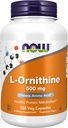 AHORA Suplementos de alimentos, L-Ornithine (L-Ornithine Hydrochloride) 500 mg, Amino Acid, 120 Veg Capsules