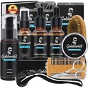 Beard Kit,Beard Grooming Kit w/Beard Wash/Shampoo,2 Packs Beard Oil,Beard Balm,Beard Wash,Brush,Comb,Tijera,Storage Bag,E-Book,Beard Care compartir Kit