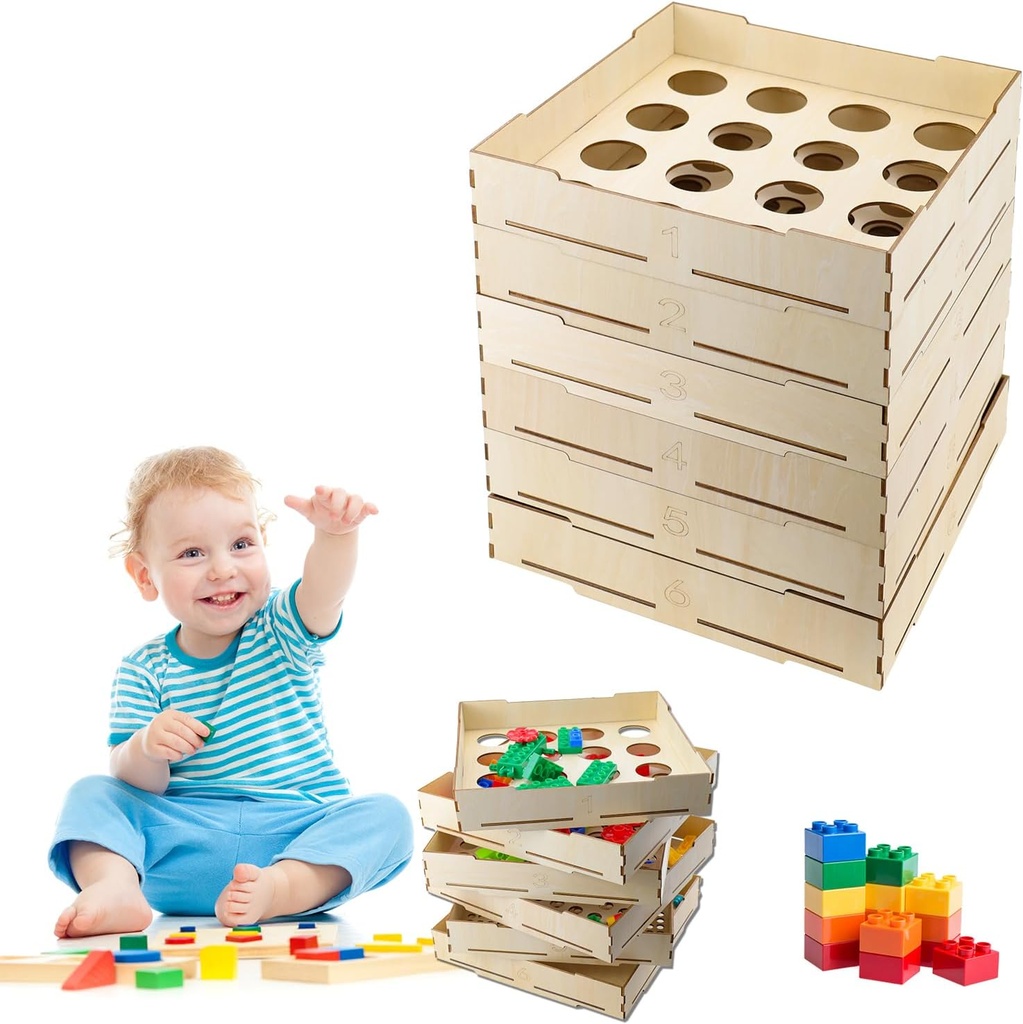 Abnaok 6 Trays Sorter Sifter Box Usado para Lego, 5 Diferentes Tallas Bloques de Lego Clasificación Cajas de almacenamiento Brick para bloques de lego, Regalo para legoLover para adolescentes y adultos