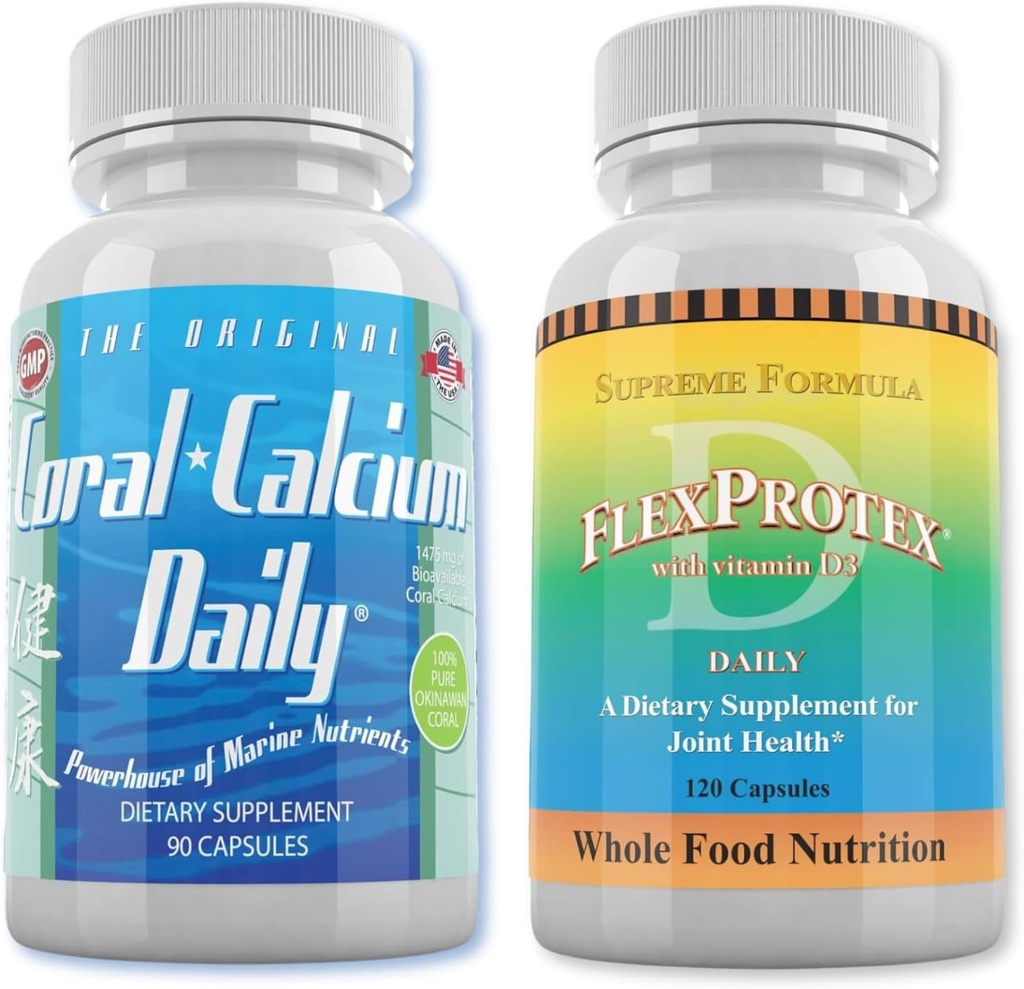 Salud diaria - Coral Calcium Daily " FlexProtex D Bone " Joint Support Combo (1 Month Supply)