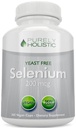 Selenium 200mcg - 365 cápsulas Vegan no Tablets - Pure &amp; Yeast Free L-Selenomethionine for Improved Absorption - Thyroid, Heart, and Immune System Support - Antioxidant Trace Mineral - Made in USA