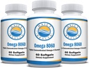 Omega 8060 2400mg Omega 3 Fish Oil Joint Health Suplemento 60 softgel - 3 Month Supply - 3pk