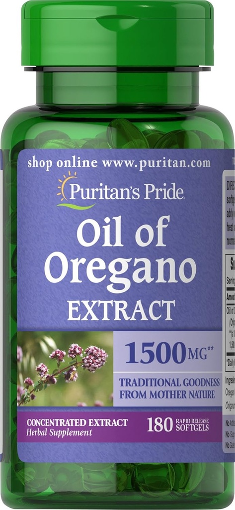 Puritan's Pride Oil of Oregano Extracto 150 mg Softgels, 180 Conde
