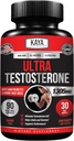 Kaya Naturals Ultra Testosterona - Booster de Testosterona Hombre con Tongkat Ali, Horny Goat Weed, Tribulus - Suplemento de entrenamiento natural para la energía, la resistencia y el estrangulador - 90 Cuenta