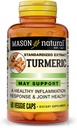 MASON NATURAL Turmeric 500 mg, con 95% de Curcuminoides, Suplemento de Wellness Global & Joint Support, 60 cápsulas vegetales de base vegetal