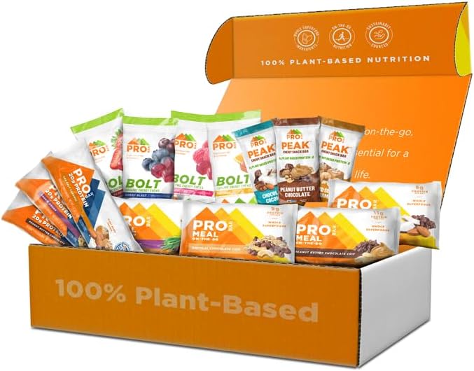 PROBAR – Plant-Based Starter Pack - Gluten-Free, Non-GMO, Healthy, High Protein Snacks - Natural Energy for Hiking, Cycling, Camping, Snowboarding, Skiing (14 Count)