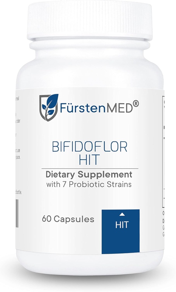 FürstenMED Bifidoflor HIT - Suplemento Probiótico - Lactobacillus Salivarius, Gasseri, Rhamnosus & 4 Bifidobacterium Probiotic - Normal Gut Digestive Health Support - 60 Vegan Capsules