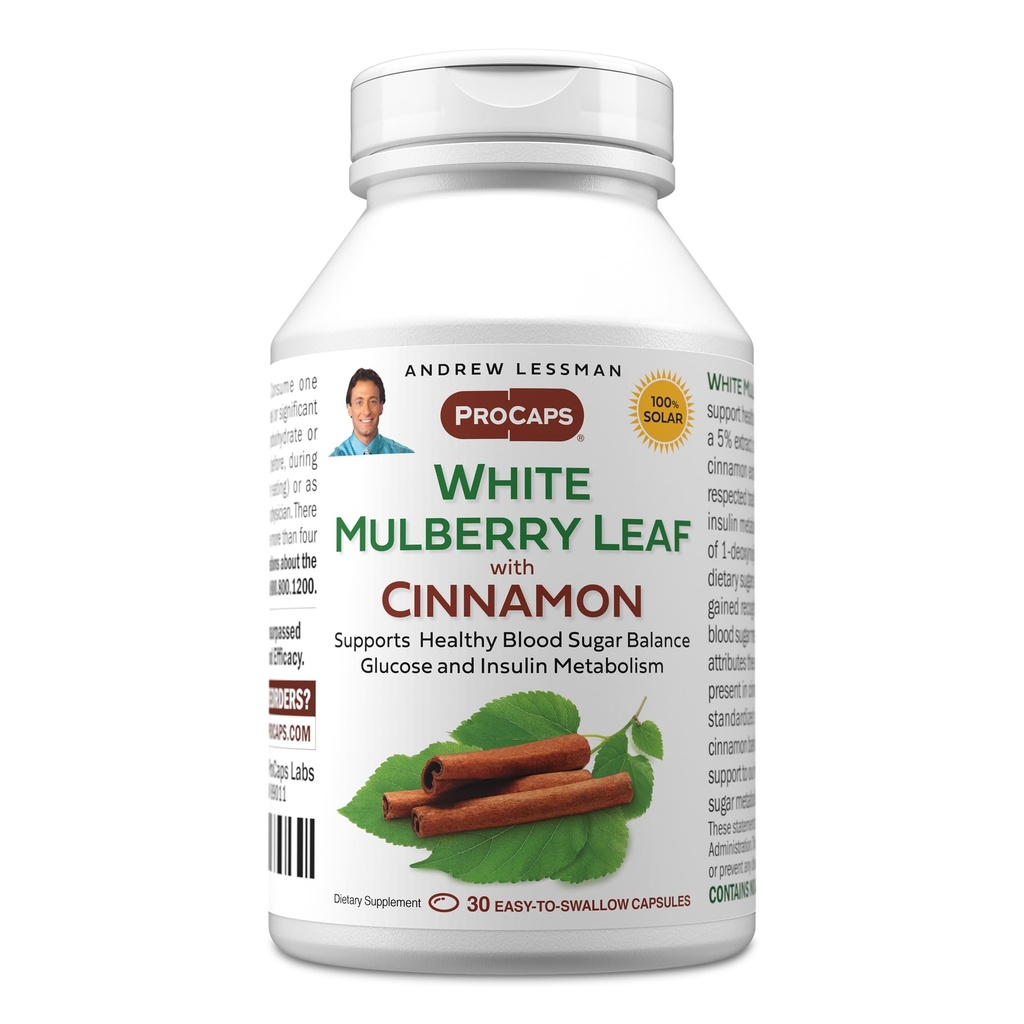 ANDREW LESSMAN White Mulberry Leaf with Cinnamon 30 Softgels - Standardized White Mulberry Leaf with Cinnamon Bark Extract.