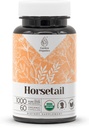 Pieza de caballo USDA Organic 60 Capsules ← Suplemento natural de alta potencia ← Certified Organic Vegetarian Capsules and Organic Horsetail (Equisetum arvense) Dried Herb (60 cápsulas)