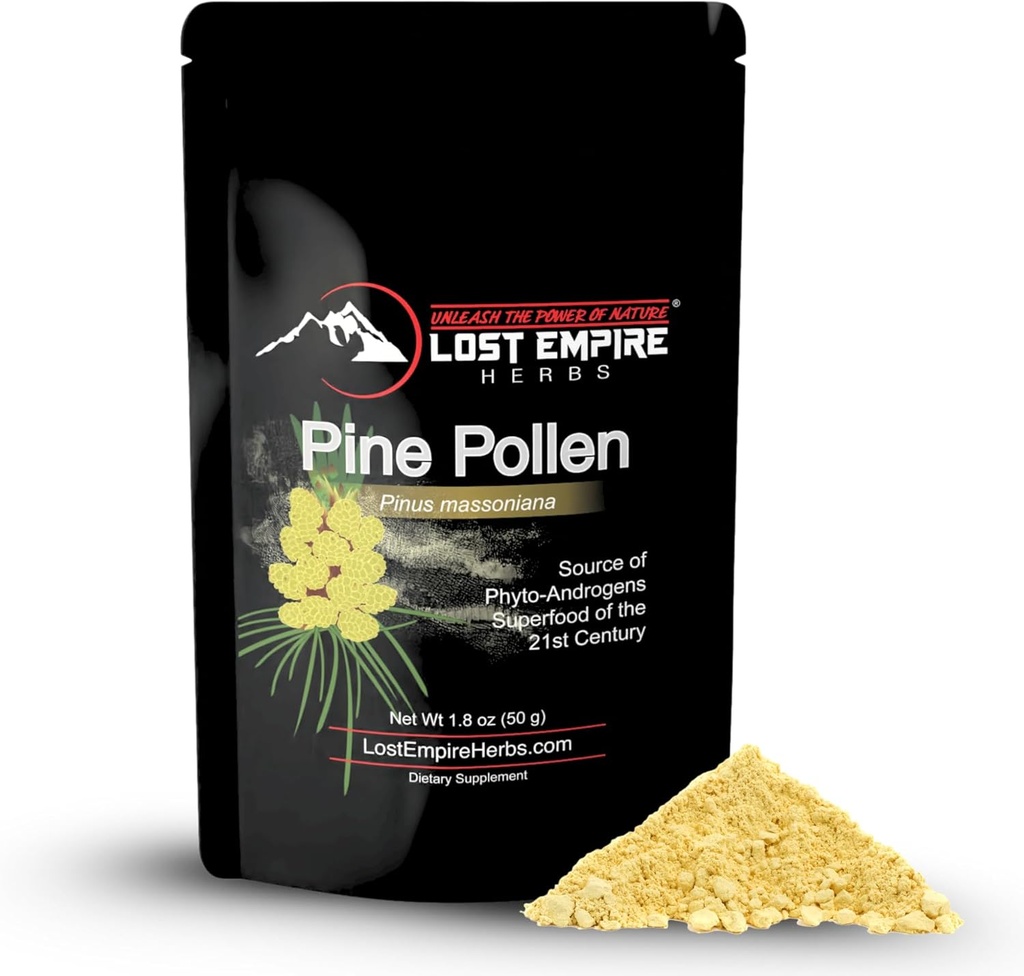 Pine Pollen Powder Wild Harvested - 99% Cracked Cell Wall tención Asistencia Energía saludable &amp; Longevidad (50 gramos)