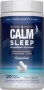Natural Vitality Calm Sleep Magnesium Suplemento, Melatonin &amp; Magnesium Citrate, Sleep Aid Capsules, Gluten Free, Vegan, Non-GMO, Ayuda al cuerpo Ease Into Sleep, 120 cápsulas