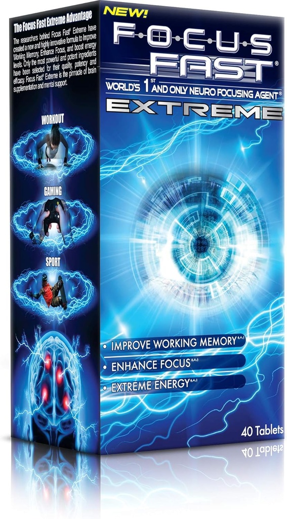 Focus Fast Extreme Nootropic Supplement. Improve Working Memory, Increase Focus and Boost Energy in as Little as 1 Hour! A Brain Pill to Promote Alertness and Cognition
