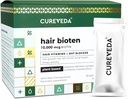 Cureveda Curveda Grow Plant Based Biotin 10000 Mcg Powder Suplemento para Unisex, Beneficios Saneamiento Saludable y Crecimiento del Cabello, No Añadido Sugar, Natural Pomegranate Flavour 150 g (Pack of 1) Crecimiento-1
