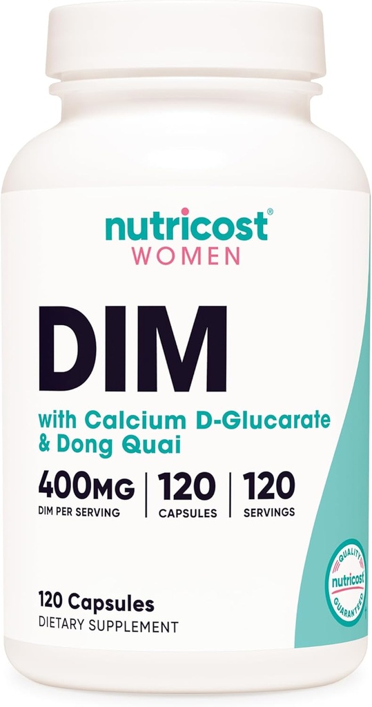 Nutricost Diindolylmethane DIM Supplement for Women 400mg, 120 Capsules, with Dong Quai, Calcium & Black Cohosh - Vegan, Non-GMO and Gluten Free