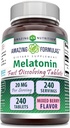 Amazing Formulas Melatonin Fast Dissolving Suplemento ← Mixed Berry Flavor TEN 20 Mg Por Serving TEN 240 Tablets ← Non-GMO TEN Gluten-Free TEN Made in USA