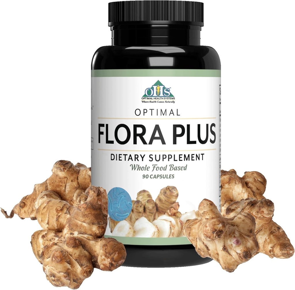 Optimal Health Systems Flora Plus | Ultimate Intestinal & Digestion Health | 9 Patented Probiotics + Artichoke + Opti-Blend System | 90 Capsules