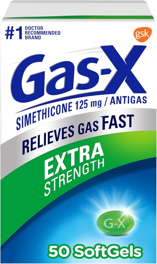 Gas-X Extra Strength Gas Relief Softgels con Simethicone 125 mg - 50 condes