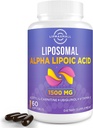 Liposomal Alpha Lipoic Acid 1500mg-with Acetyl-L-Carnitine 900mg paciente Ubiquinol 100mg paciente Vitamin E 15mg,ALA Suplemento para antioxidantes Metabolismo de glucosa Energía nerviosa Cardiovascular,60 Softgels