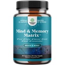 Suplemento Nootropic Brain para la mejora de la memoria y el enfoque - Vitaminas para la salud mental " Claridad con VIT A, B6, Riboflavin, Niacin, Thiamin " Folate - Complejo cognitivo para la vitalidad mental - 60 Ct