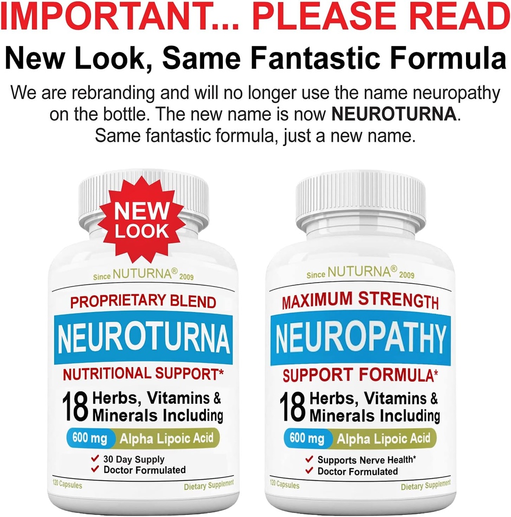 (3 Pack) Neuropatía Soporte Suplemento con 600 mg Ácido Lipoico alfa - Benfotiamina, Periférica, Pieza, Manos Dedos Legs, Mejor Máxima Fuerza Vitaminas Renovaciones Naturales - 360 Caps, 90 Días