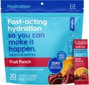 HYDRANT - Hydration Powder, Fruit Punch Flavor, 30 Individual Instant Electrolyte Rehydration Packets - Low Sugar Drink Mix for Daily Use, Travel & Workouts
