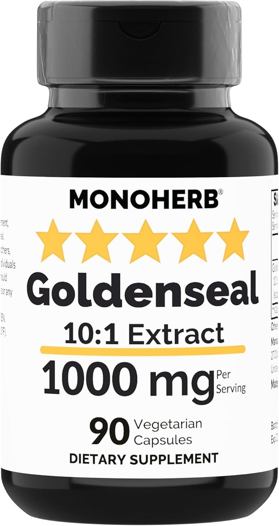 MONOHERB Goldenseal Extract 1000 mg - 90 cápsulas vegetarianas