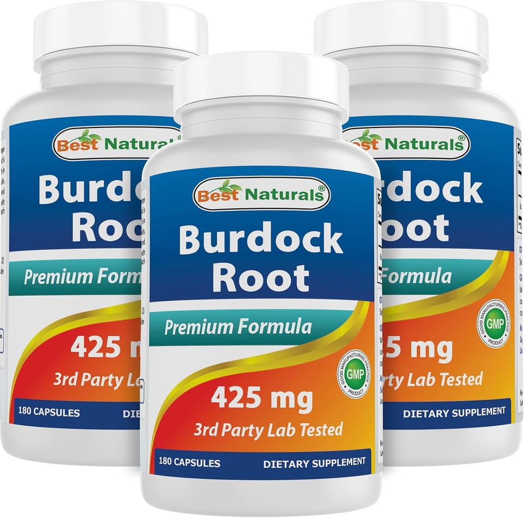 Best Naturals Burdock Root 425 mg 180 Capsules (180 Count (Pack of 3))