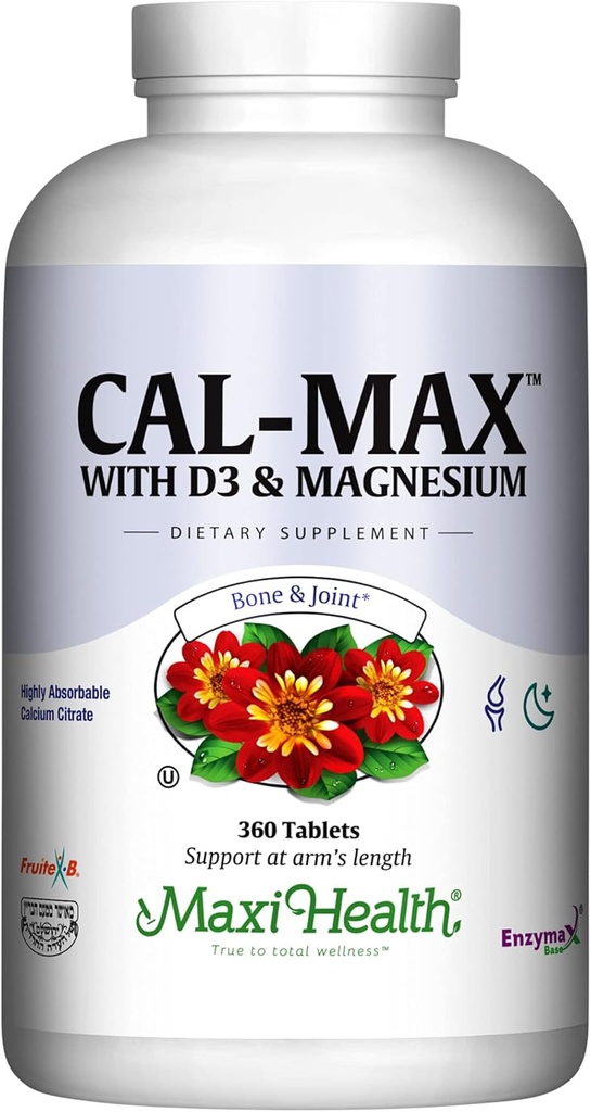 Calcio 1000 mg con vitamina D3 (400 UI) y Magnesio (750 mg) - Suplemento dietético para huesos, dientes, apoyo conjunto - para hombres y mujeres - 360 tabletas