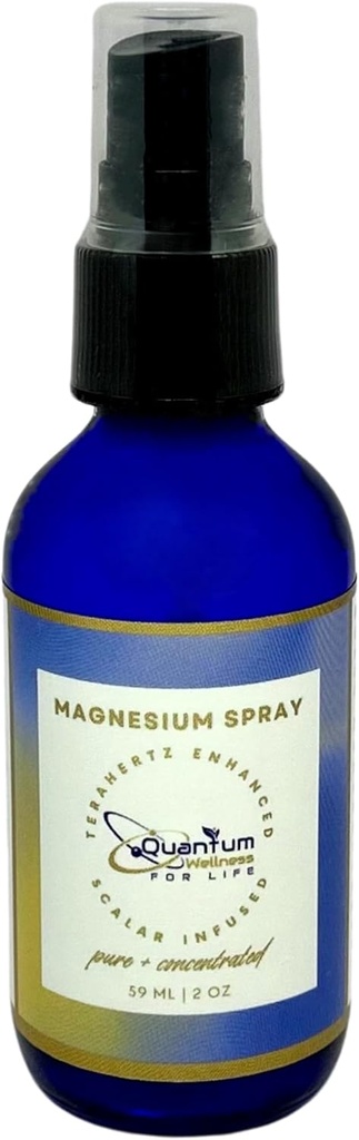 Espray de Magnesio, Energía Escalar Infundada, Pura y Orgánica, Hecho en EE.UU., Embalaje de vidrio (2 oz Botella de rayos)