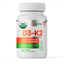 LIVEGOODTM Vitamin D3 + K2 All Natural Bone, Muscle & Immune System Support, Vegan " Non-GMO, 60 cápsulas