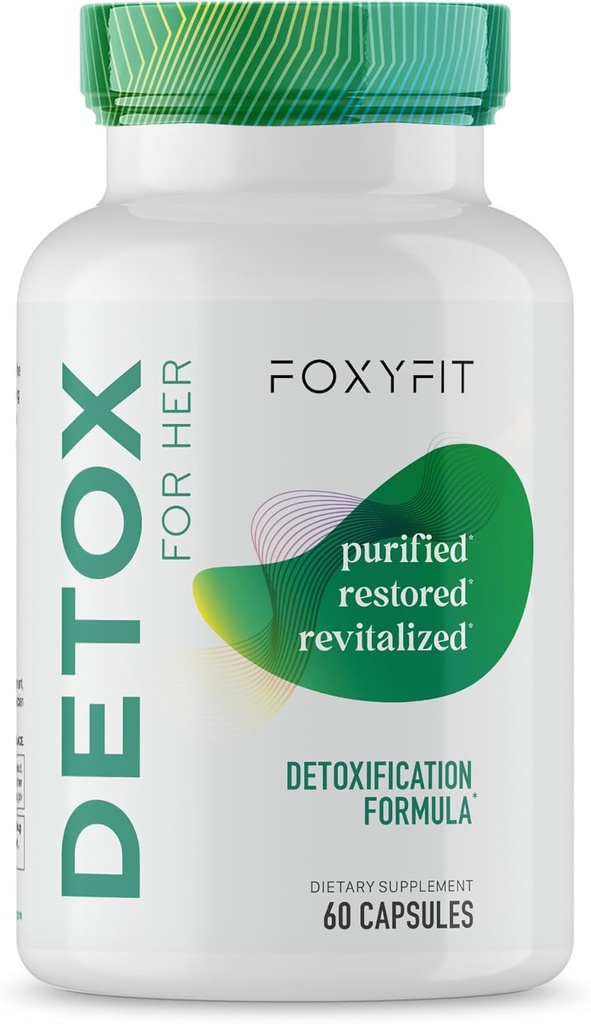 FoxyFit Detox for Her 30 Day Detox Cleanse Formula That Supports Healthy Digestion Function, Promotes Detoxification, & Balances from Within*