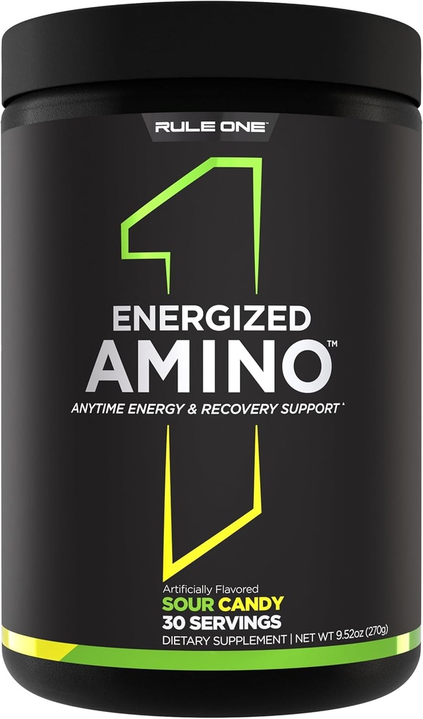 Regla 1 Amino Energizado: En cualquier momento de energía y recuperación Soporte con BCAAs, Glutamina, Citrulline, Beta Alanine y Caffeine de extractos de hoja de café verde (30 servidos, dulce amargo)