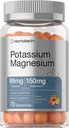 Horbäach Potassium Magnesium Supplement Gummies | Peach Strawberry Flavor | 70 Count | Vegan, Non-GMO, and Gluten Free Formula