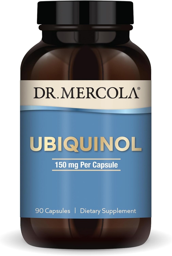 Dr. Mercola Ubiquinol - 150 mg Ubiquinol - Supports Energy Production - Antioxidant Supplement - Non-GMO, Gluten-Free &amp; Soy-Free - 90 Capsules (90 Servings)
