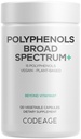 Codeage Polyphenols Broad Spectrum Supplement - Blend of 15 Berries, Fruits, and Botanical Extracts, Decaf Green Tea Leaf, Quercetin, Resveratrol, Pomegranate, Turmeric - Non-GMO - 120 Capsules