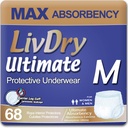 Ropa interior de incontinencia de adultos, Max Absorbent Adult Diapers con protección de leak, Media, 68-Pack