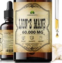 Mane Extract 2 fl oz Líquido – Suplemento Natural de Mushroom Tintura para Cerebro, Memoria, Claridad Mental & Focus – Apoyo Inmunitario – Fórmula de alta potencia – Suministro de 90 días